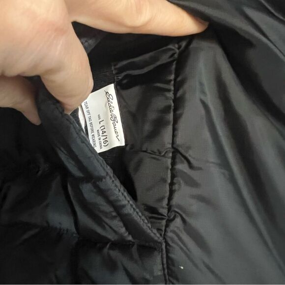 Eddie Bauer Kids Jacket Reversible Hooded Fleece Water-Resistant Boys Sz L Black - Picture 10 of 11